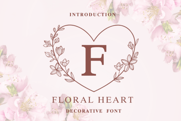 Floral Heart Monogram: Elegant Fonts for Special Designs