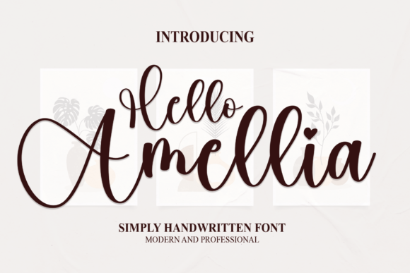 Hello Amellia: A Whimsical Script Font for Elegant Designs