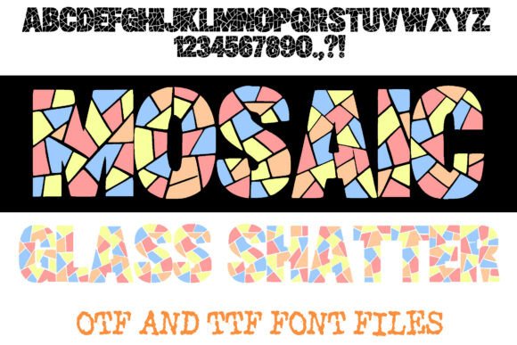 Mosaic Glass Shatter: Vibrant Display Font for Bold Designs