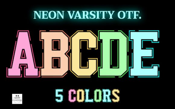 Neon Varsity: The Bold, Glowing Typeface for Modern Designs