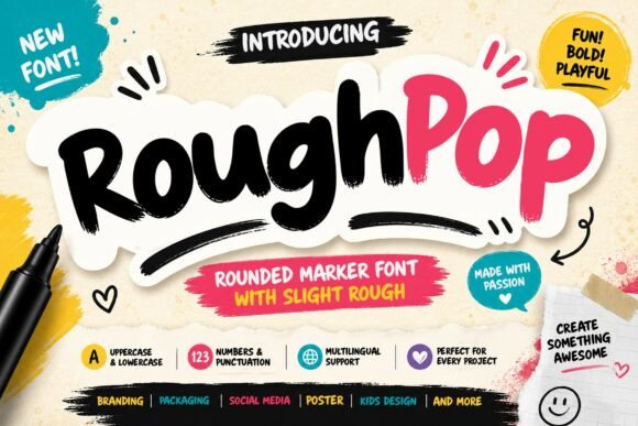Rough Pop Marker: Bold, Handwritten, and Full of Character